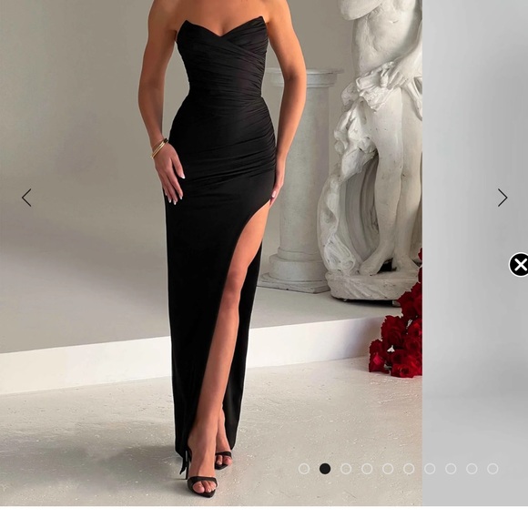 Baby Boo Dresses & Skirts - Baby boo black maxi one leg slit wedding guest dress